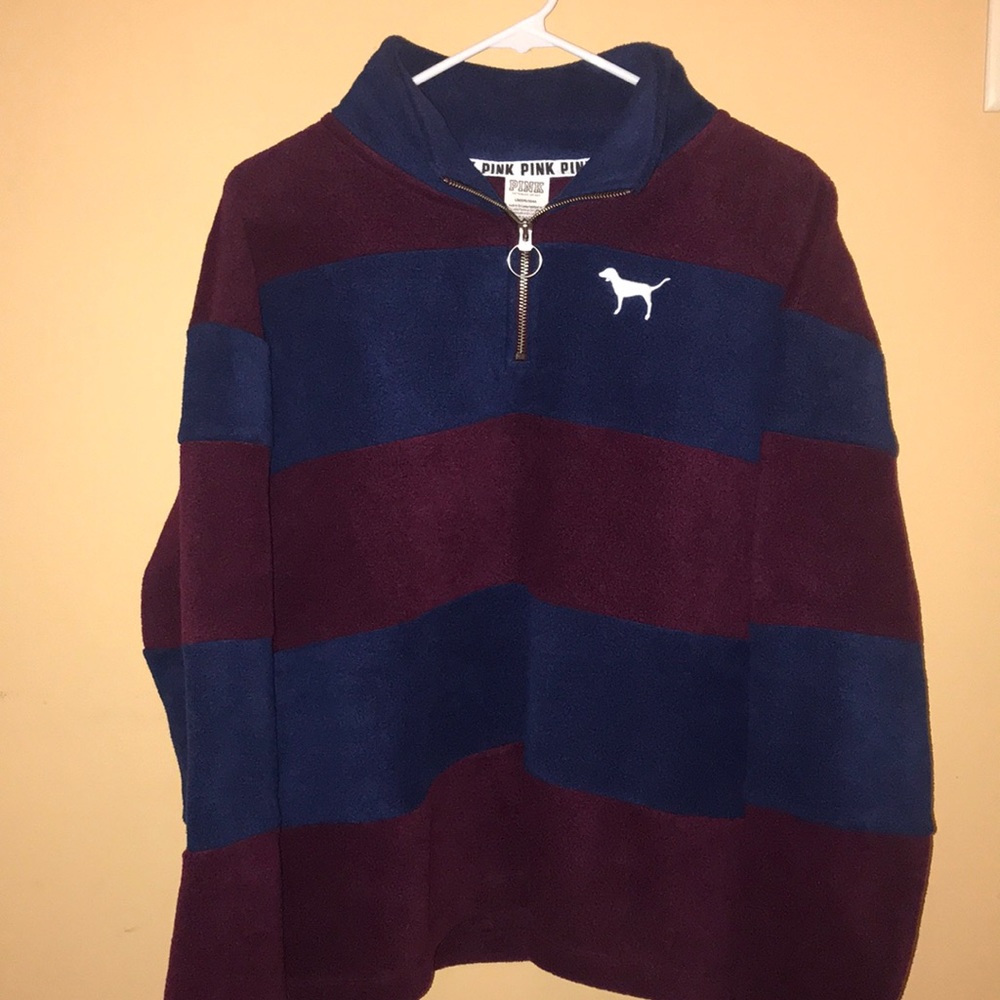 VS PINK Striped Pullover